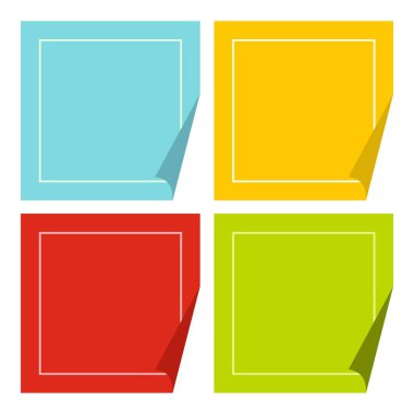 Renkli çıkartmalar simge, düz stil