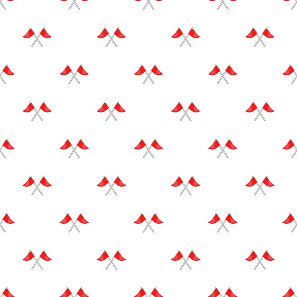 Bandeiras de padrão de campo de golfe, estilo cartoon — Vetor de Stock