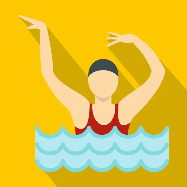 Figuração dançante em um ícone de piscina, estilo plano — Vetor de Stock