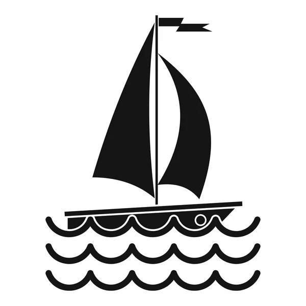 Icône de yacht, style simple — Image vectorielle