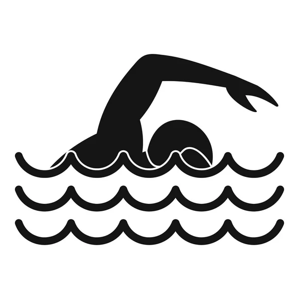 Icône du nageur, style simple — Image vectorielle