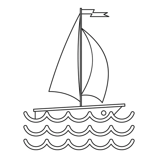 A hajó ikonra yacht, egyszerű stílus — Stock Vector