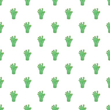 Yeşil zombi el desen, karikatür tarzı