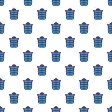 Mavi sıcak yelek deseni, karikatür tarzı