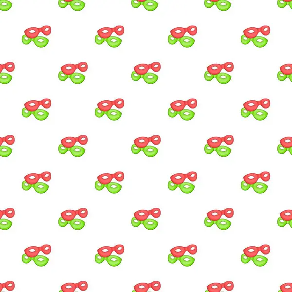 Modèle de masques verts et rouges, style dessin animé — Image vectorielle
