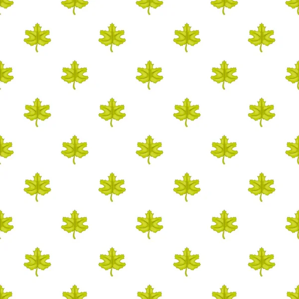 Zelená javorový list vzor, kreslený styl — Stockový vektor