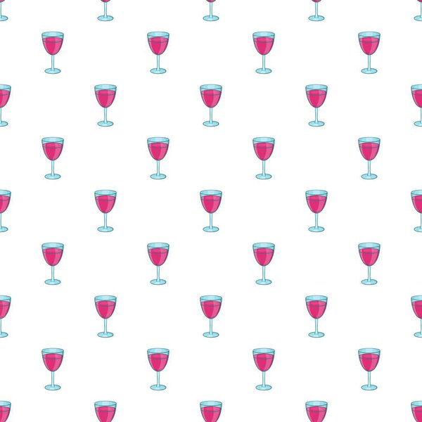 Glass of wine pattern, cartoon style