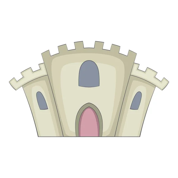 Icono de fortaleza de piedra medieval, estilo de dibujos animados — Vector de stock