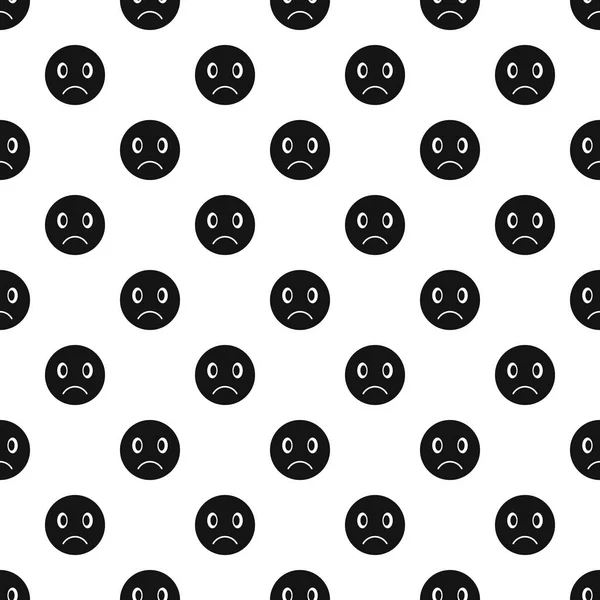 Sad face pattern, simple style — Stock Vector