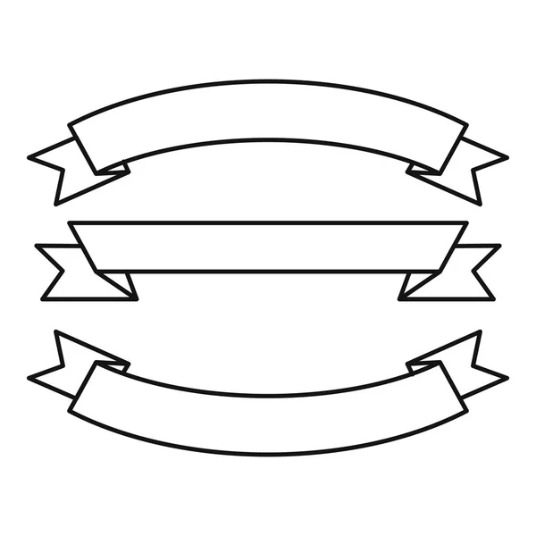 Иконка с тремя лентами, стиль контура — стоковый вектор