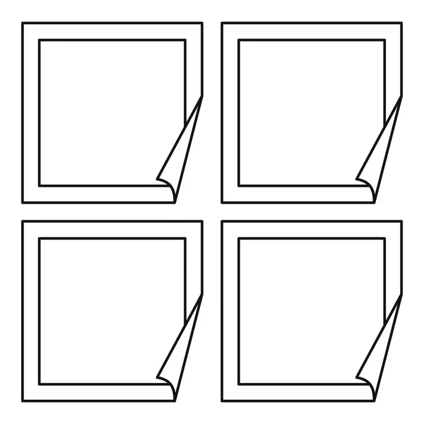 Conjunto de iconos de banner cuadrado, estilo de contorno — Vector de stock