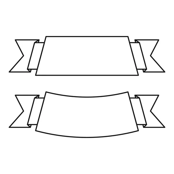 Ícone de duas fitas, estilo esboço —  Vetores de Stock