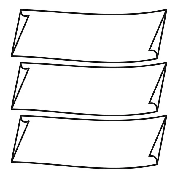 Icône des longues bannières, style contour — Image vectorielle