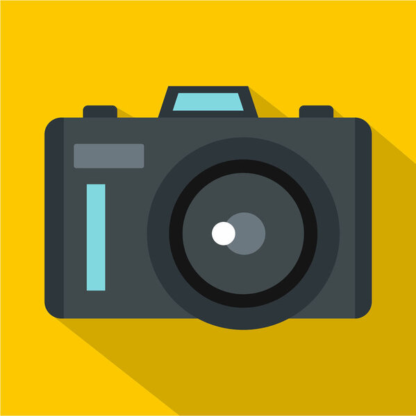 Иконка фотокамеры, плоский стиль
