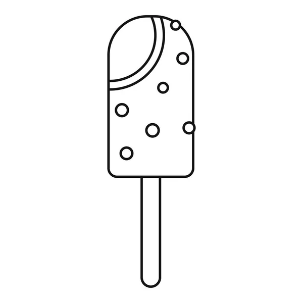 Ice cream icon, outline style — Stock Vector