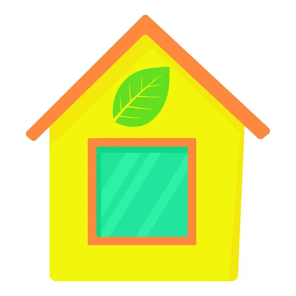 Eco house icon, cartoon style — Stock Vector