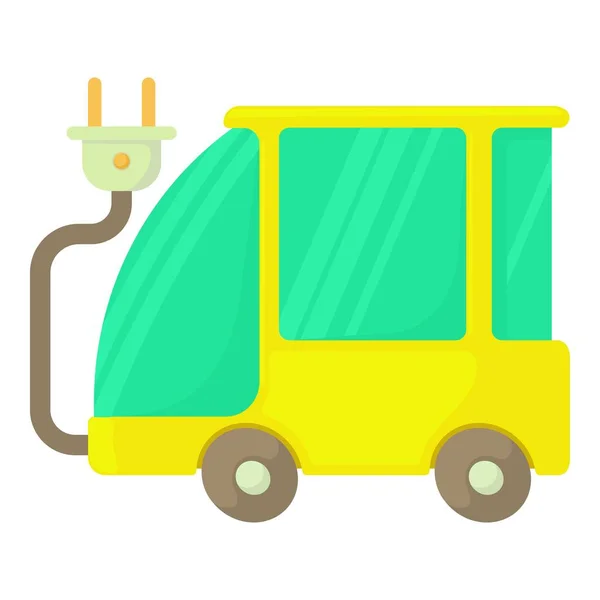 Eco icono de coche, estilo de dibujos animados — Vector de stock