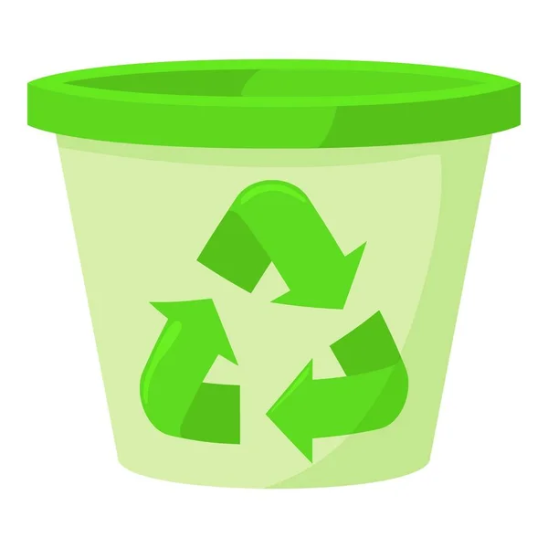 Plastic pot pictogram, cartoon stijl — Stockvector