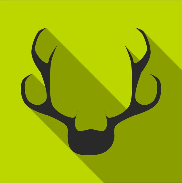 Deer horns icon, flat style — Stock Vector