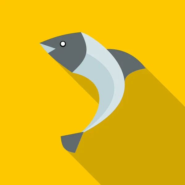 Icono de pescado, estilo plano — Archivo Imágenes Vectoriales