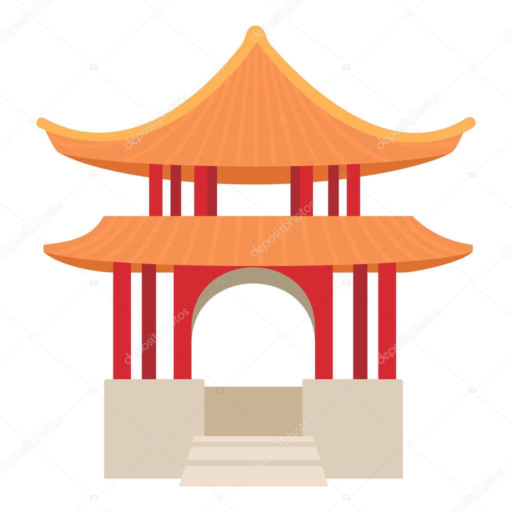 Pagoda icon. Cartoon illustration of pagoda vector icon for web