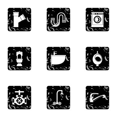 Tuvalet simgeler kümesi, grunge tarzı