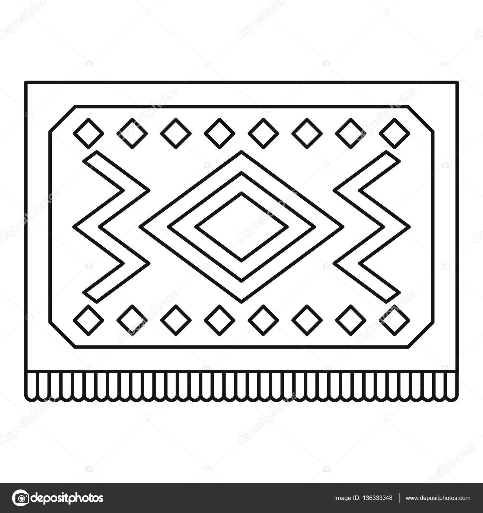 Turkish Carpet With Geometric Pattern Icon Stock Vector Turkish Carpet With Geometric Pattern Icon Stock Vector