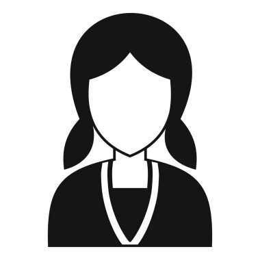 Kız saç modeli simgesi, basit tarzı ile