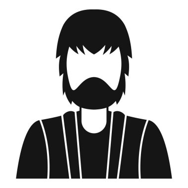 Sakallı adam avatar simge, basit tarzı