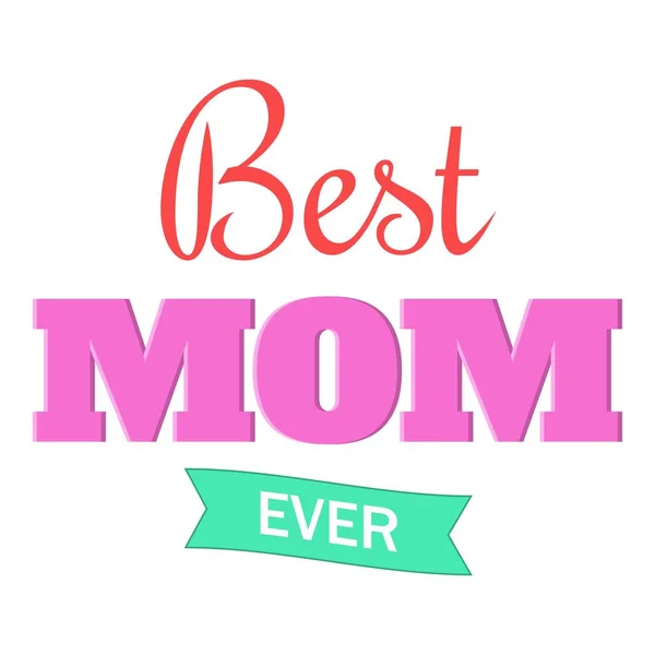 Лучшая икона Mom Ever, стиль мультфильма — стоковый вектор