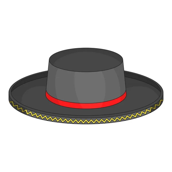 Homme noir fedora chapeau icône, style dessin animé — Image vectorielle