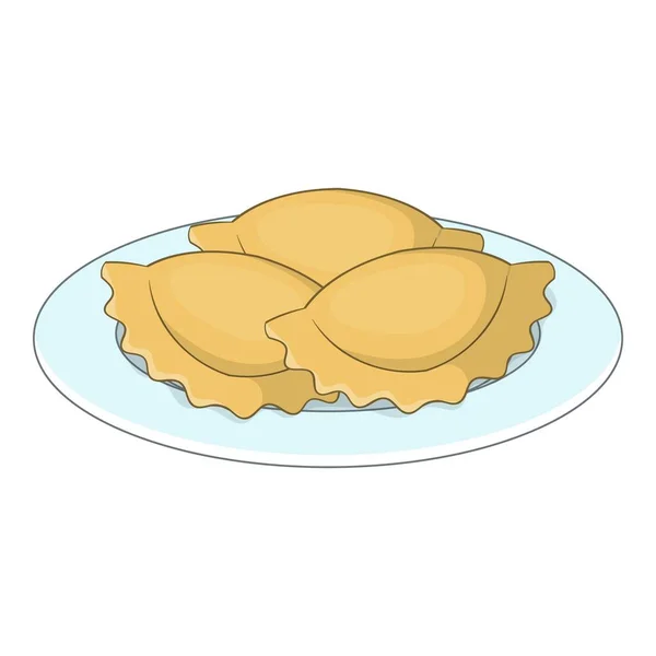 Empanadas, Fleischkuchen-Ikone, Cartoon-Stil — Stockvektor