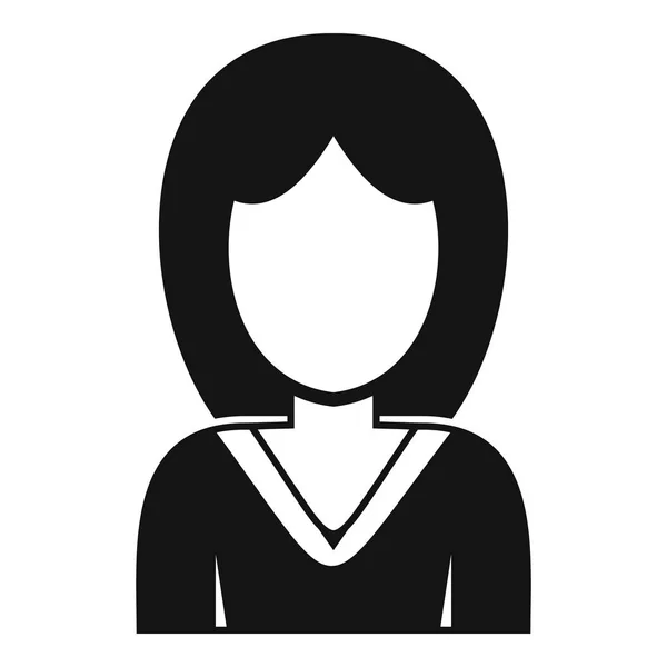 Frau Avatar-Profil-Symbol, einfacher Stil — Stockvektor