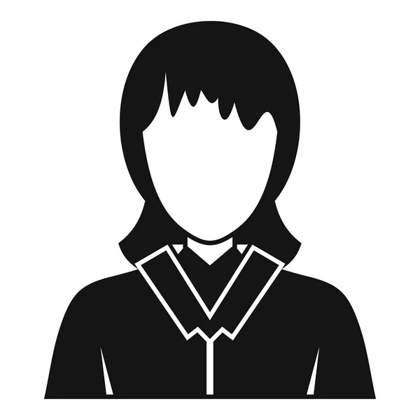 Geschäftsfrau Avatar Ikone, einfacher Stil — Stockvektor