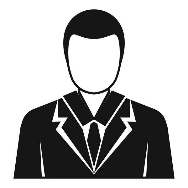 Icono de avatar de hombre de negocios, estilo simple — Vector de stock