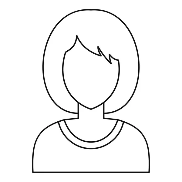 Mujer avatar icono de perfil, estilo de esquema — Vector de stock