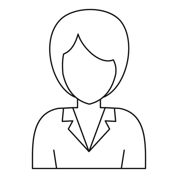 Businesswoman avatar icon, outline style — Stock Vector