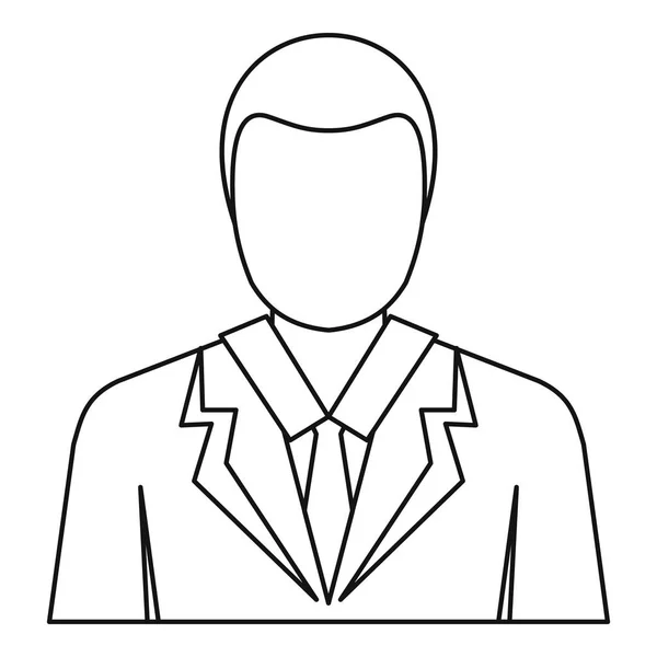 Biznesmen avatar ikona, styl konturu — Wektor stockowy