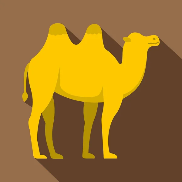 Icono de camello amarillo, estilo plano — Vector de stock