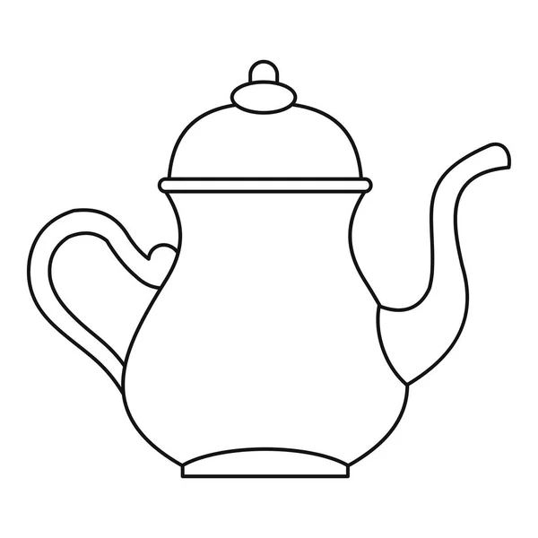 Turecká čajník ikona, styl osnovy — Stockový vektor