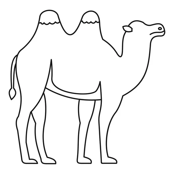 Icona in cammello battriano, stile contorno — Vettoriale Stock
