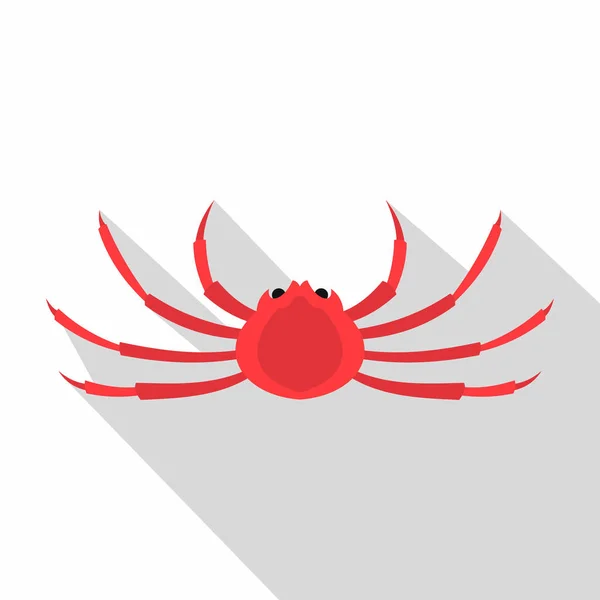 Japanse spin krab pictogram, vlakke stijl — Stockvector