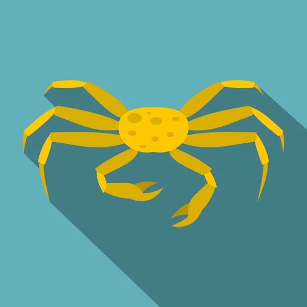 Gula krabba ikon, platt stil — Stock vektor