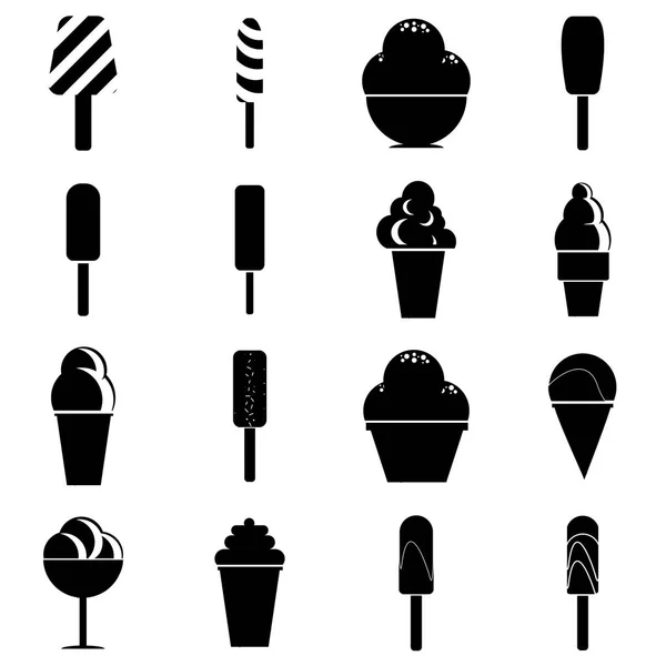 Zestaw ikon różnych lody, prosty styl — Wektor stockowy