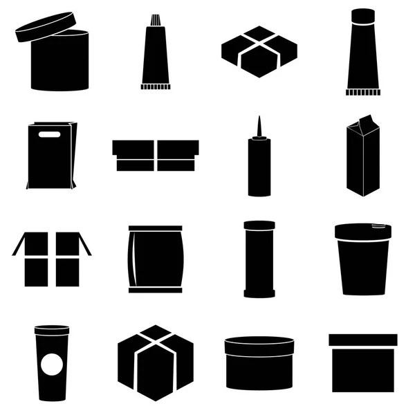 Packaging icons set, simple style