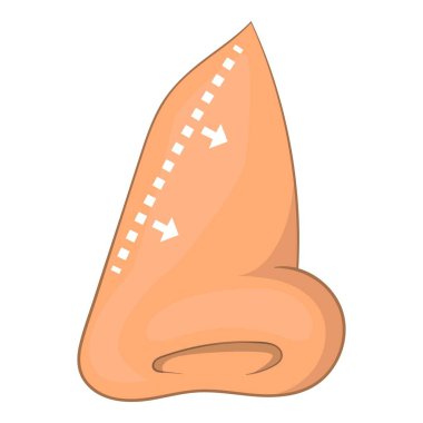 Burun ameliyatı düzeltme simgesi, karikatür tarzı