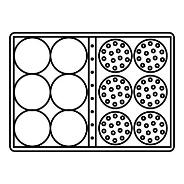 Golf topları simgesi, anahat stil çanta