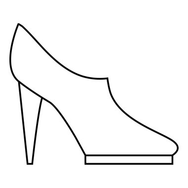 Kadınların yüksek topuklu ayakkabı simgesi, anahat stili