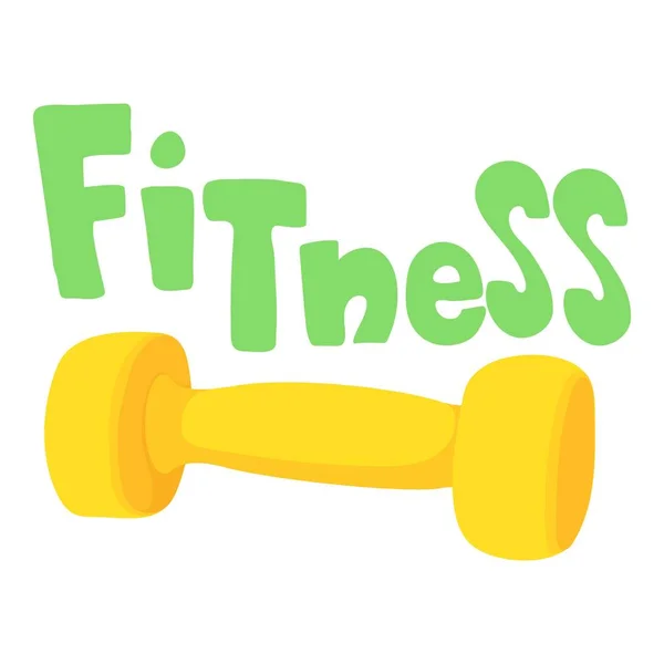 Icono de la mancuerna de fitness, estilo de dibujos animados — Vector de stock