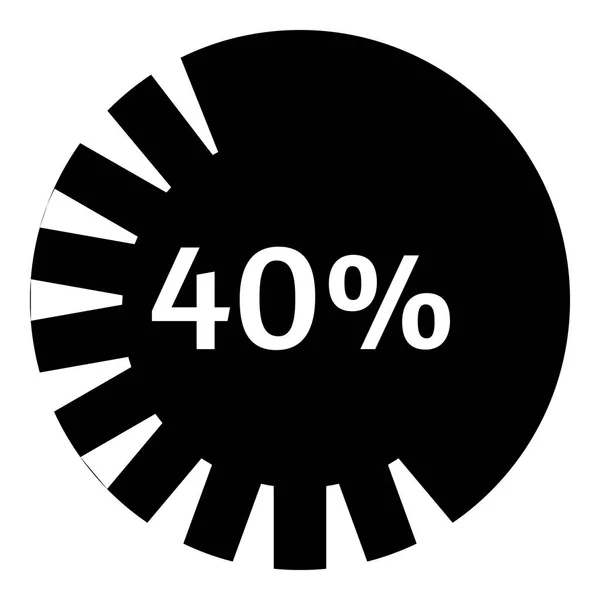 Vierzig Prozent Downloadsymbol, einfacher Stil — Stockvektor
